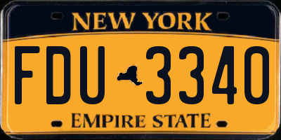 NY license plate FDU3340