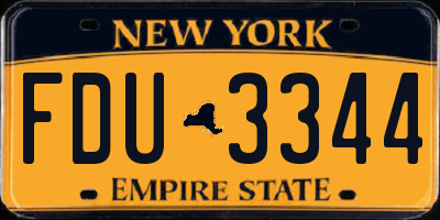 NY license plate FDU3344