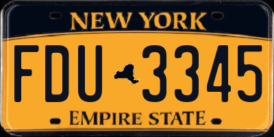 NY license plate FDU3345