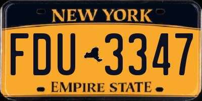 NY license plate FDU3347