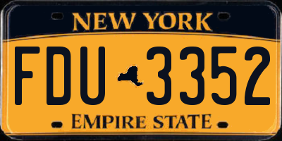 NY license plate FDU3352