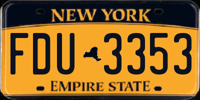 NY license plate FDU3353