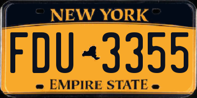 NY license plate FDU3355