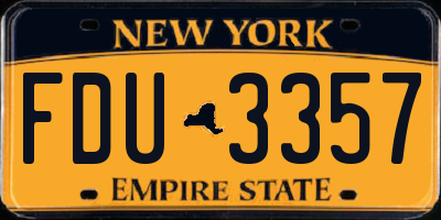 NY license plate FDU3357