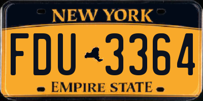 NY license plate FDU3364
