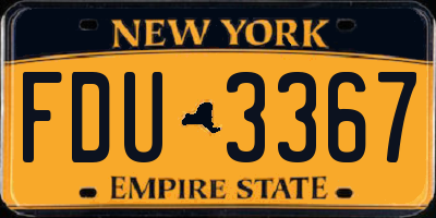 NY license plate FDU3367