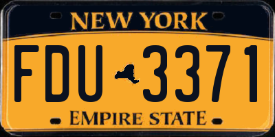 NY license plate FDU3371