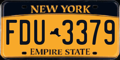 NY license plate FDU3379