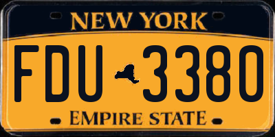 NY license plate FDU3380