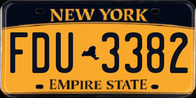 NY license plate FDU3382