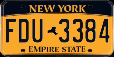 NY license plate FDU3384