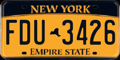 NY license plate FDU3426