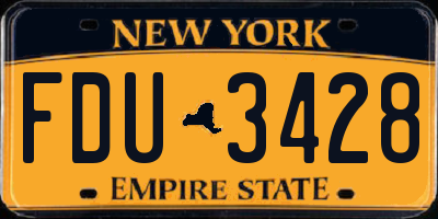 NY license plate FDU3428