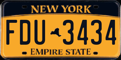 NY license plate FDU3434