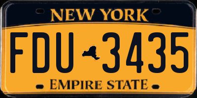 NY license plate FDU3435