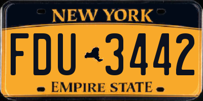 NY license plate FDU3442