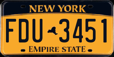 NY license plate FDU3451