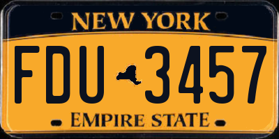 NY license plate FDU3457