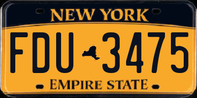 NY license plate FDU3475