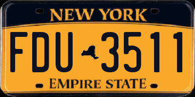 NY license plate FDU3511