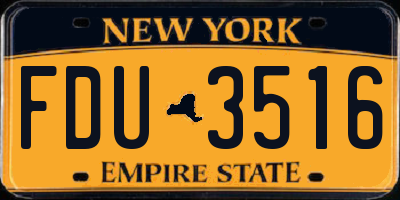 NY license plate FDU3516