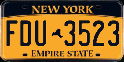 NY license plate FDU3523
