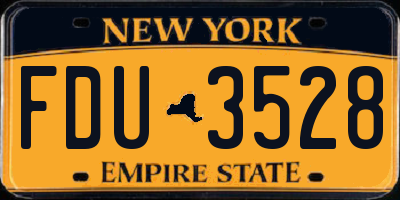 NY license plate FDU3528
