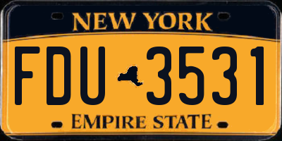 NY license plate FDU3531