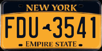 NY license plate FDU3541