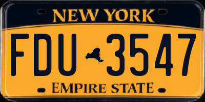 NY license plate FDU3547