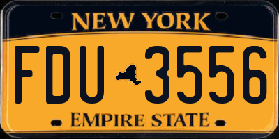 NY license plate FDU3556
