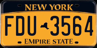 NY license plate FDU3564