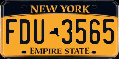 NY license plate FDU3565
