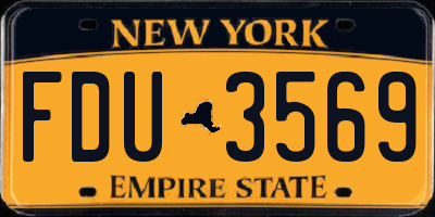 NY license plate FDU3569