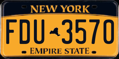 NY license plate FDU3570