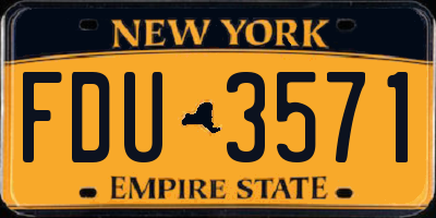NY license plate FDU3571