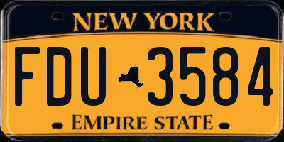 NY license plate FDU3584