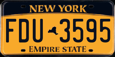 NY license plate FDU3595