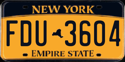 NY license plate FDU3604