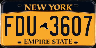 NY license plate FDU3607