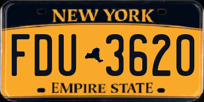 NY license plate FDU3620