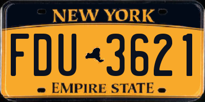 NY license plate FDU3621