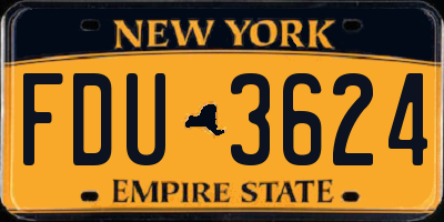 NY license plate FDU3624
