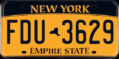 NY license plate FDU3629