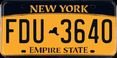 NY license plate FDU3640