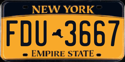 NY license plate FDU3667