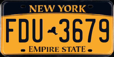 NY license plate FDU3679