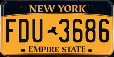 NY license plate FDU3686
