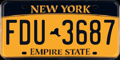 NY license plate FDU3687
