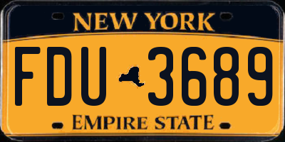 NY license plate FDU3689